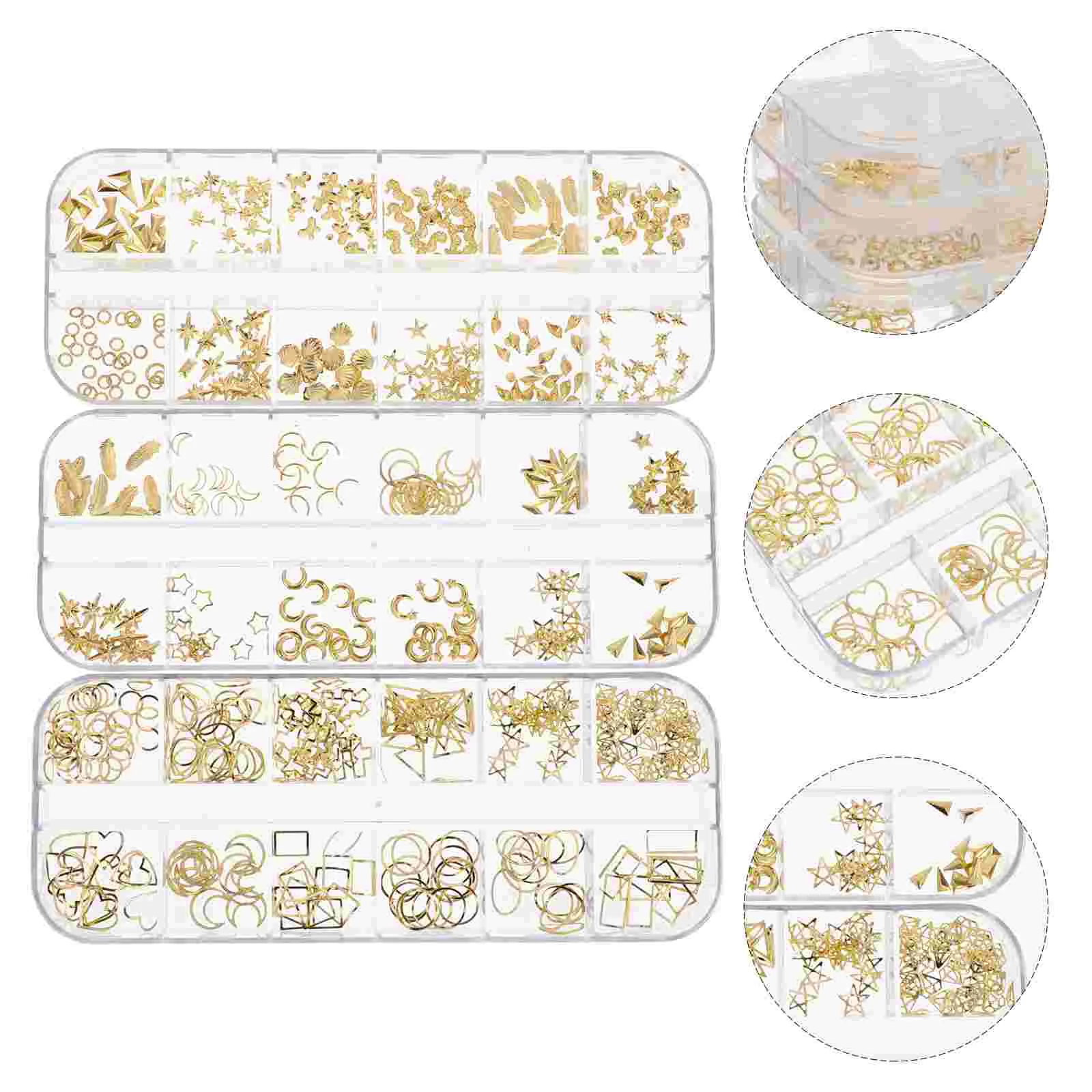 3 Boxes Epoxy Enclosure DIY Resin Accessories Alloy Fillers Coated Guitars Jewelry Travel Rack