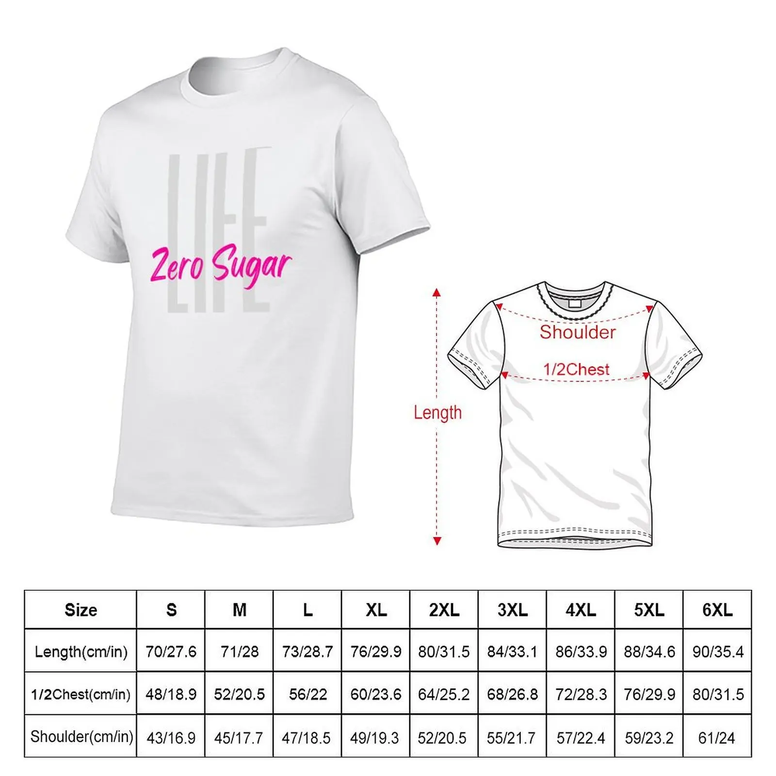 Zero Sugar Big Life Pink T-Shirt vintage t shirts funny meme t-shirts T-shirts for men cotton