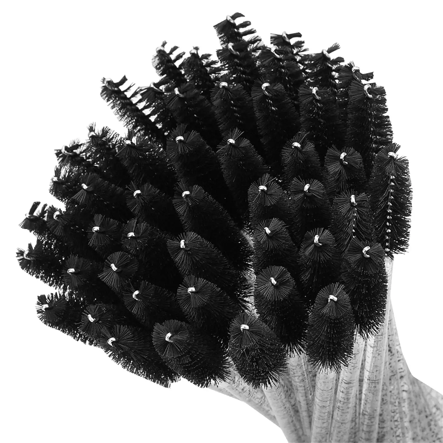 200PCS Disposable Mascara Brush Wand for Lashes and Eyebrows - Eyelash Extension Supplies in Black