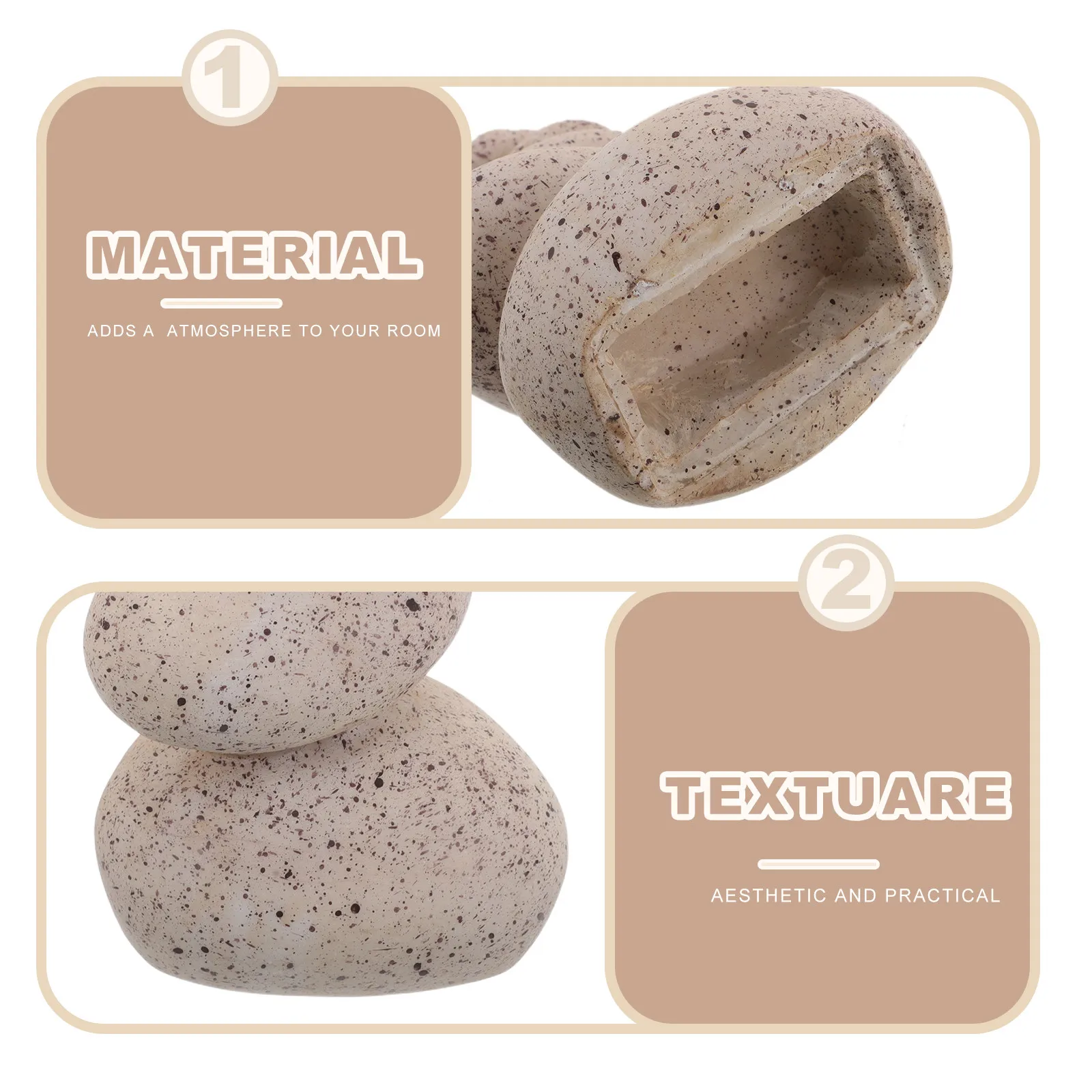 Outdoor Decorative Hidden Key Holder Faux Stone Box Realistic Rock Key Hider Secure Storage Box for Garden Yard Home