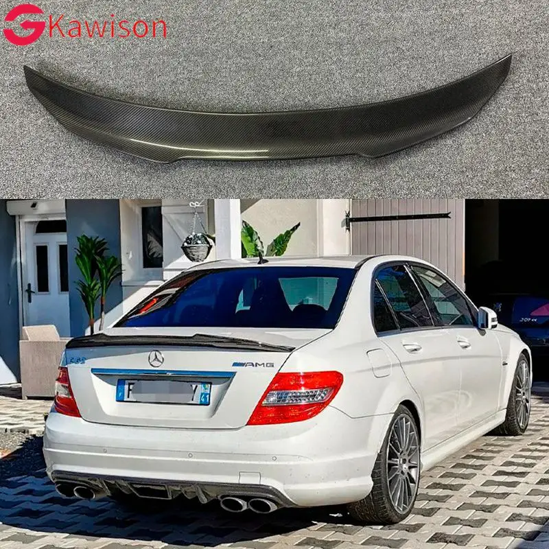 

For PSM Style Car Rear Trunk Lid Spoiler Wing Fit for Mercedes-Benz C-Class W204 4-Door Sedan 2008-2014 Car Spoiler