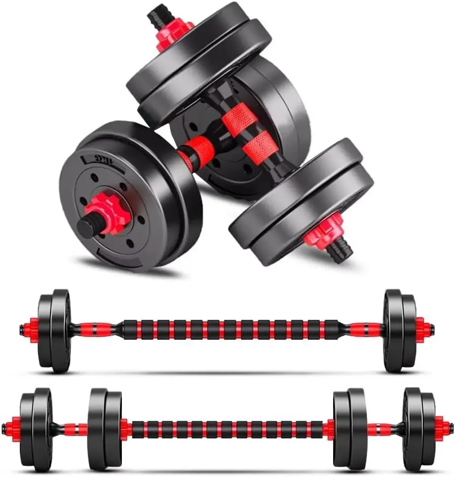 Free Weights Adjustable Dumbbells Sets of 2, Convertible To Barbell A Pair of Lightweight for Home Gym,Women and Men Equipment