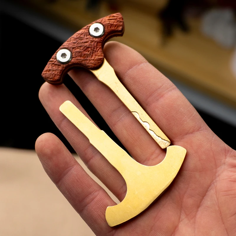 DIY Handmade Multifunction Brass EDC Personalized Modification Key Outdoor Portable Multifunctional Motorcycle Key Tool