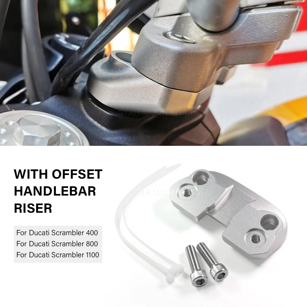 Lift Height Handlebar Riser For Ducati Scrambler 400 800 1100 Scrambler800 Motorcycle With Offset 22MM Handlebar Clamp Booster