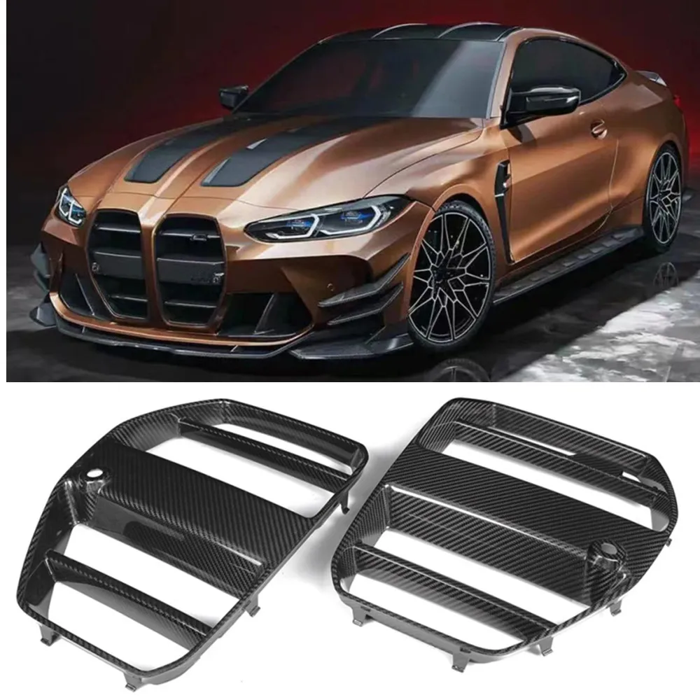 

Dry Carbon Fiber Racing Grills Car Front Bumper Grille for BMW 3 Series G80 M3 4 Series G82 G83 M4 2021+ ST Style