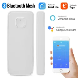 Sensor de alarma antirrobo inalámbrico, Detector de puerta y ventana con malla, Bluetooth, 2 pilas AAA, alimentado por Tuya, seguridad para el hogar inteligente, nuevo