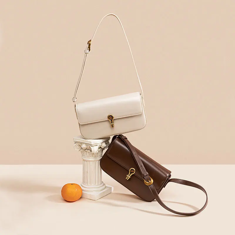 

2024 New Small Square Fashionable And Simple Shoulder High-end Tofu Cowhide Armpit Bag Female Women's Crossbody Bag Top-handles