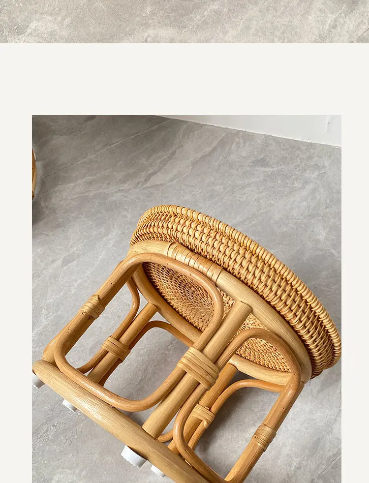 CZ handmade rattan characteristic retro storage household coffee table dim sum pastry tea small side table storage