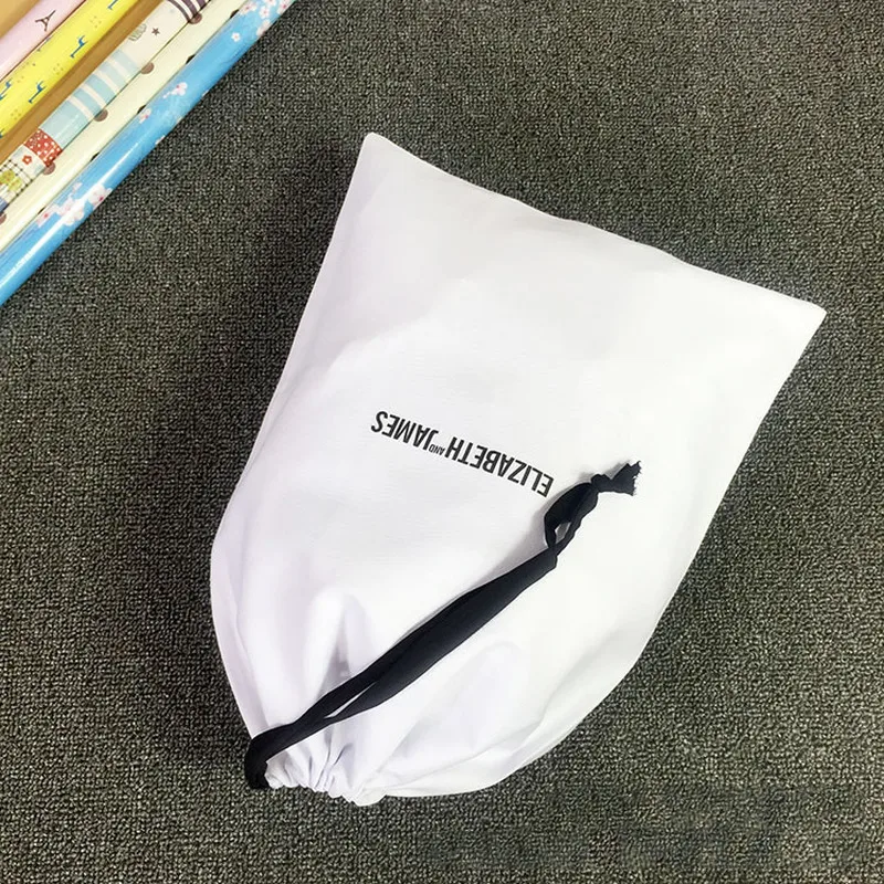 100% Cotton Jewelry Packaging Ribbon White Drawstring Bag for Wedding Favor Bags Personalized Custom Logo Chic Small Pouch 50pcs