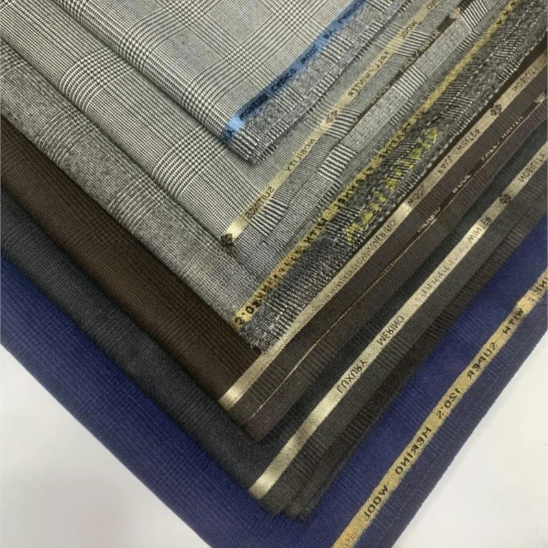 100% wool plaid suit fabric Autumn and winter