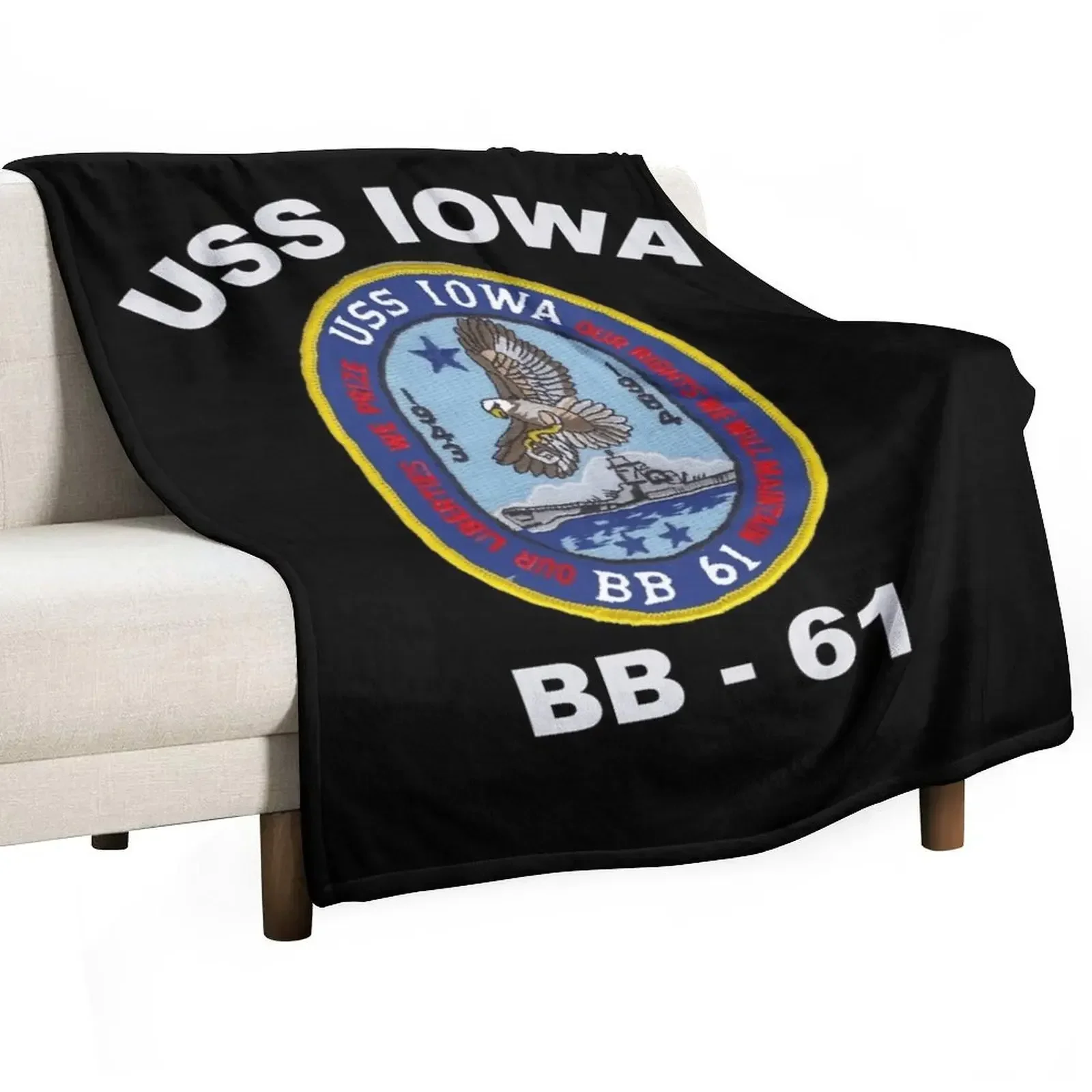 

USS Iowa Throw Blanket Blankets Sofas Of Decoration Moving Decoratives Flannel Fabric Blankets