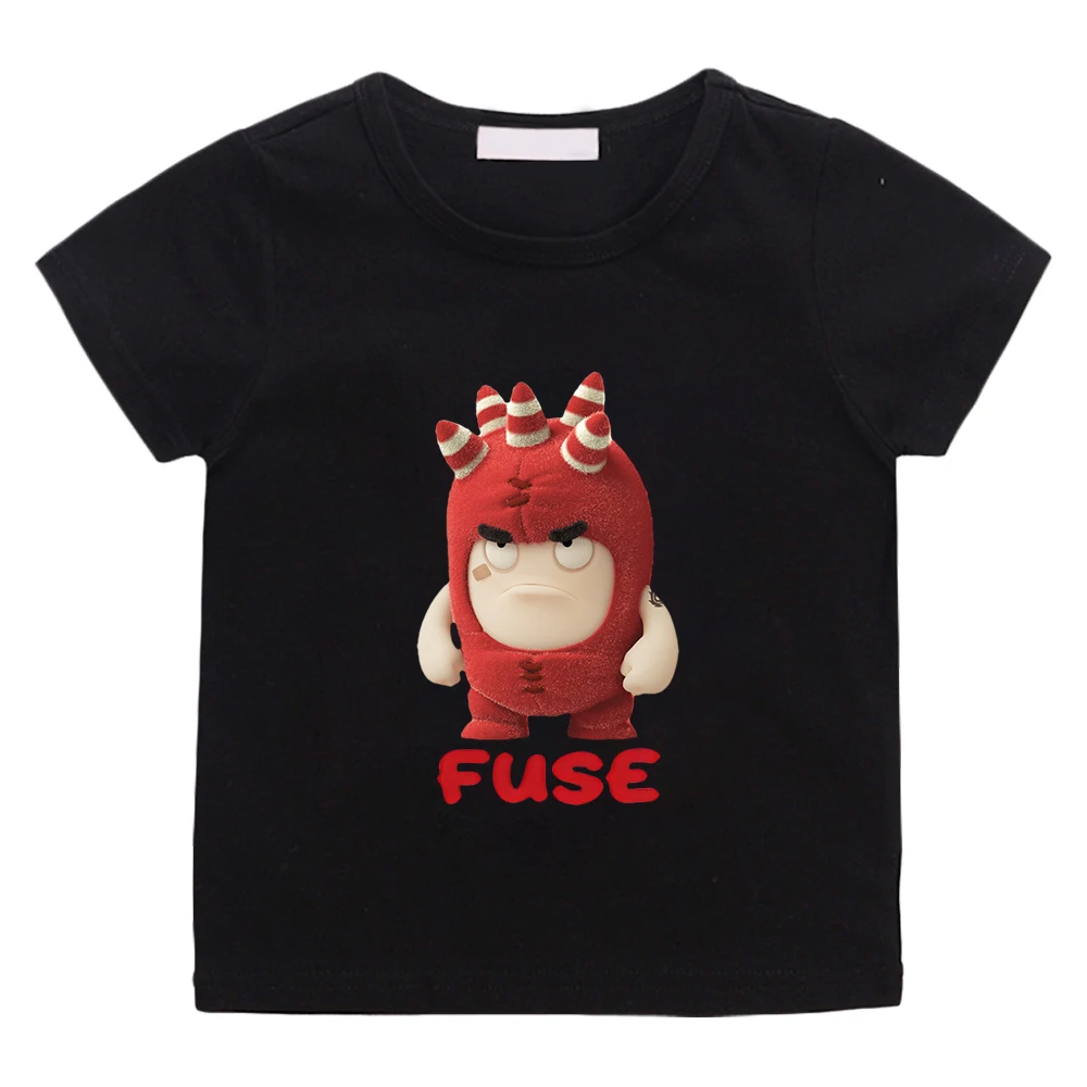 Oddbods FUSE Red Cartoon T-shirt Boys/Girls Children Summer Tee-shirt 100% Cotton Comfortable Soft Tshirt Kawaii Printing Tees