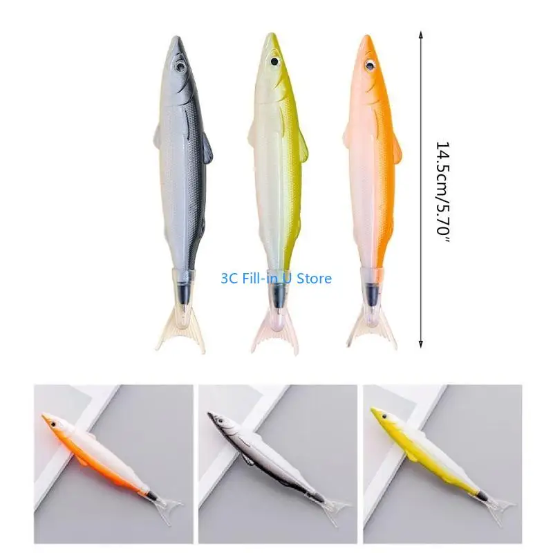 G8TA Lovely for Creative Fish Pen Ballpoint Pen Green Black Writing Practice P