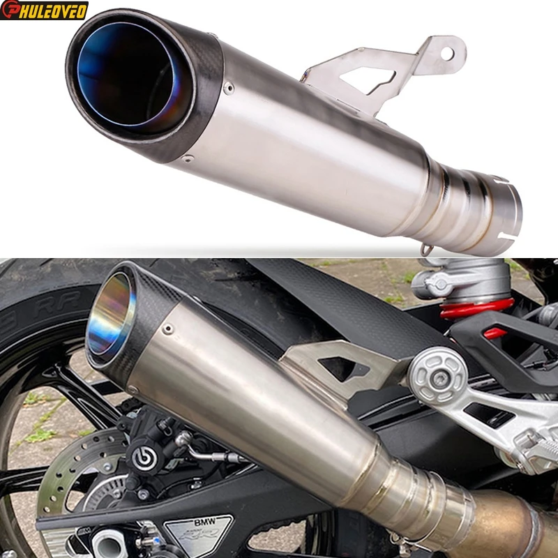 Titanium Alloy Stainless Steel for BMW S1000RR 2019-2023 S1000R 2021-2023 Motorcycle Exhaust Slip-on Muffler Escape Carbon Can