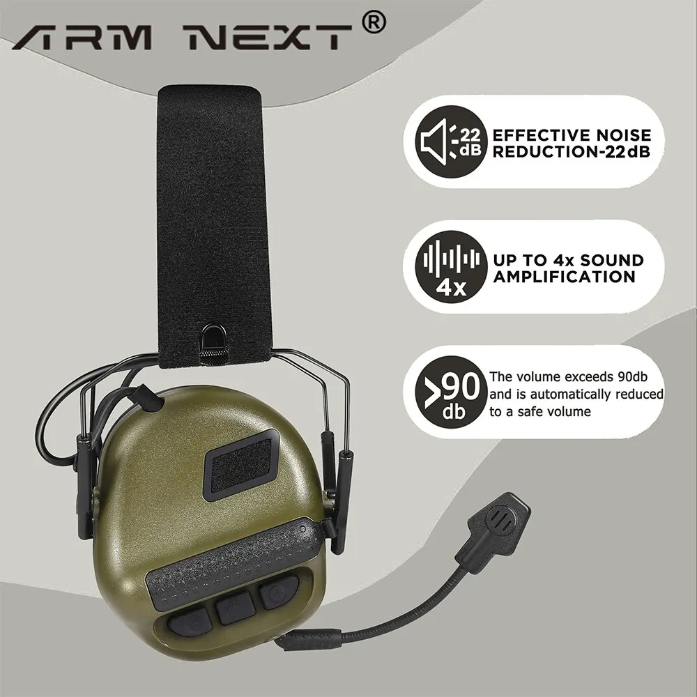 Military Headset Shooting Tactical Noise Reduction Headphones Head Wearing Version Headset Sound Pickup Hunting Communication