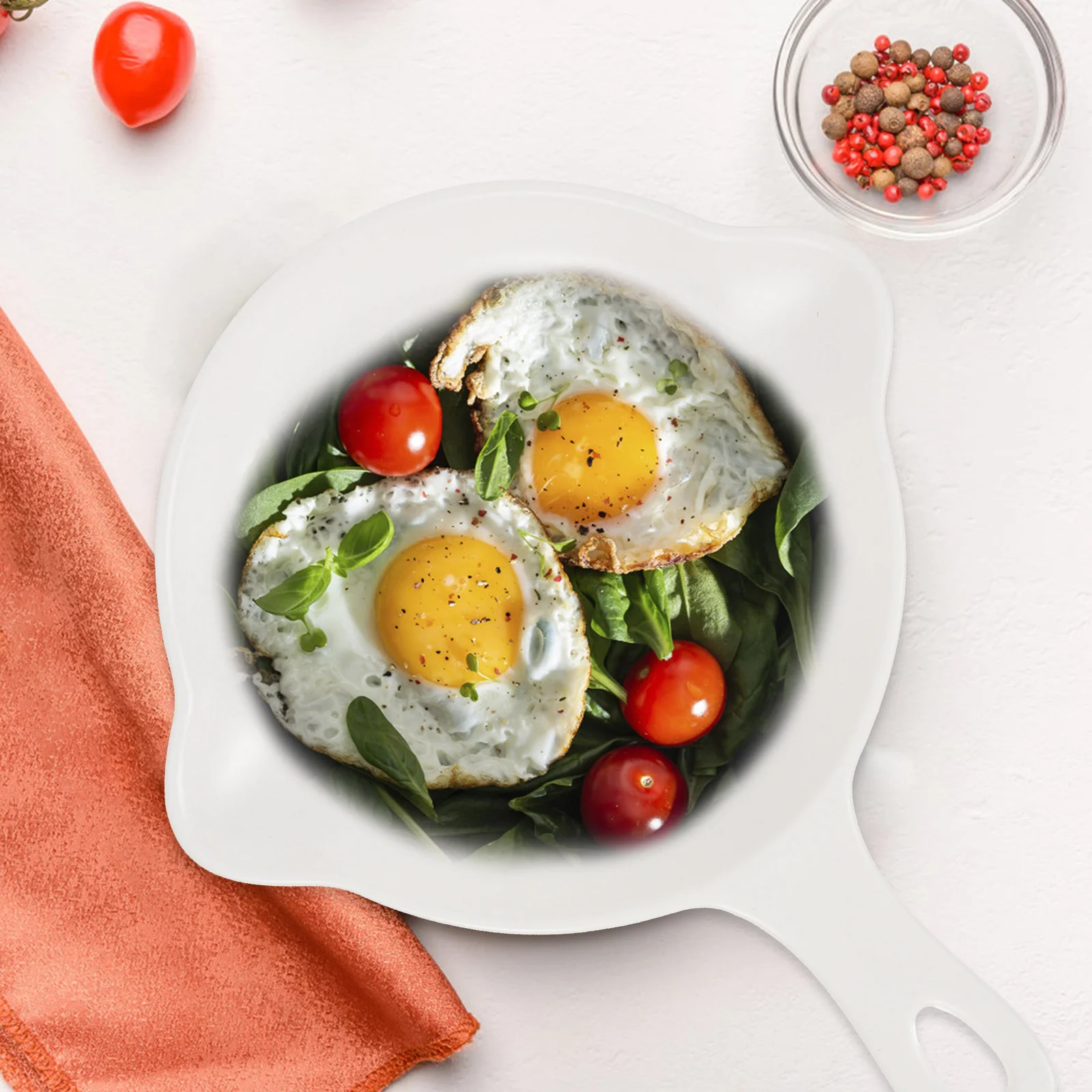 

Japanese Style Round Ceramic Baking Pan Baking Tray Handle Oven Safe Nonstick High Temperature Resistant Kitchen Plate