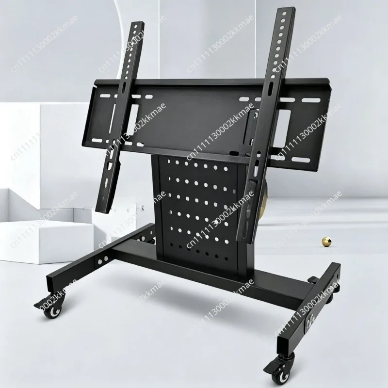 Low Height TV Stand Tilt Swivel Mobile Angled Monitor Floor Mount Rolling Cart for Stage Studio Home