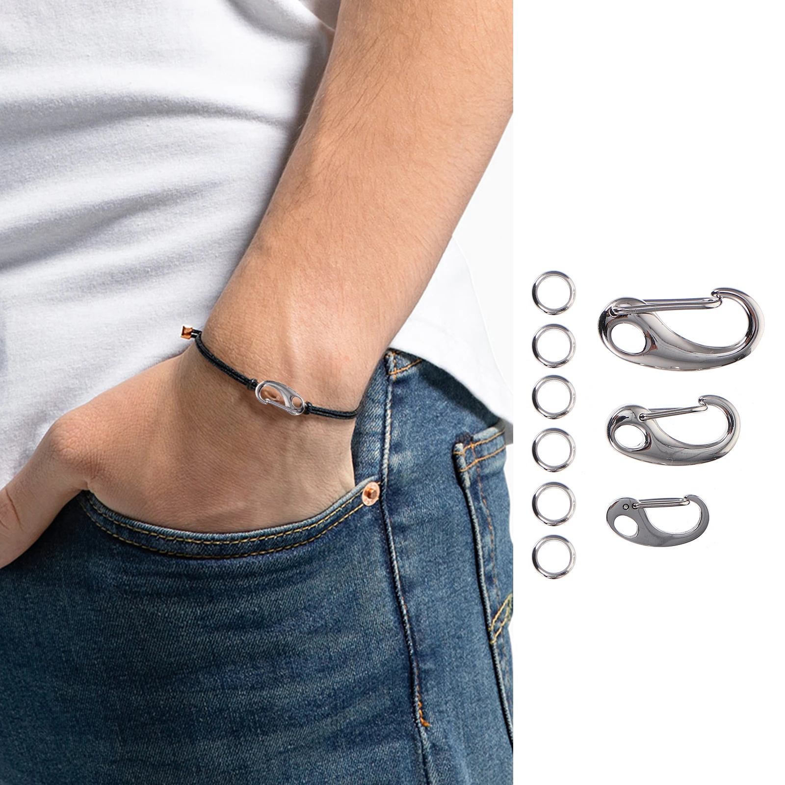 

3 Pcs Buckle Pet Traction Rope Stainless Steel Shrimp Male Metal Carabiner Clip Connector Key for Trousers