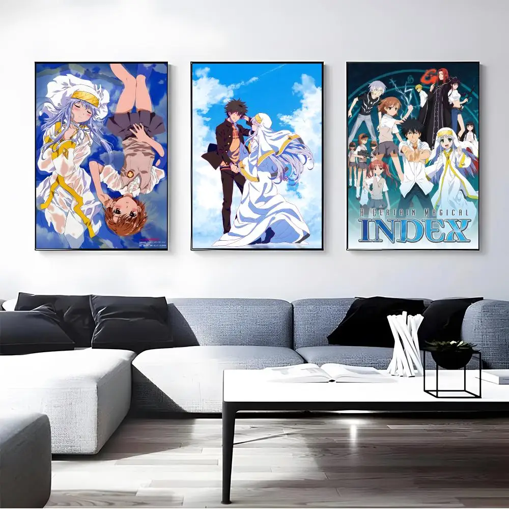 Anime A Certain Magical Index Poster Self-adhesive Art Waterproof Paper Sticker Coffee House Bar Room Wall Decor