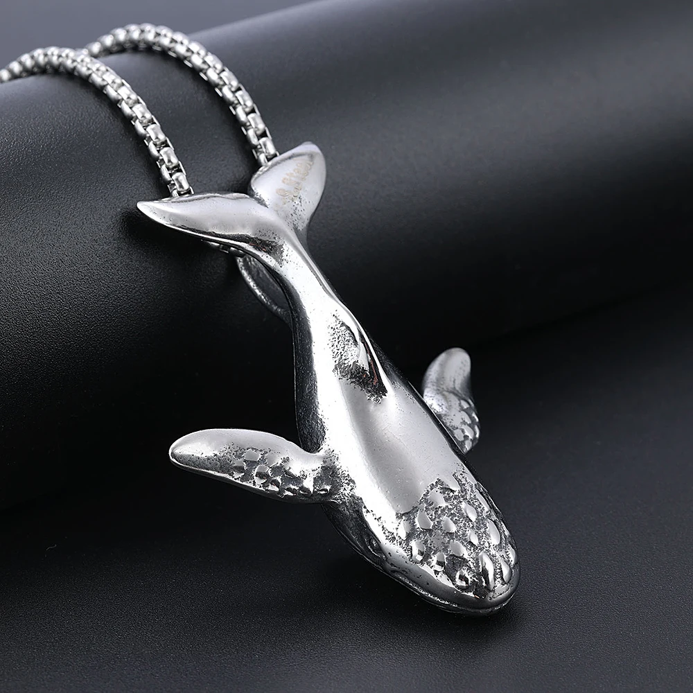 Fashion 316L Stainless Steel Charms Whale Pendant Necklace Men\'s and Women\'s Simple Jewelry Necklace Gift Accessories Wholesale