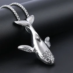 Fashion 316L Stainless Steel Charms Whale Pendant Necklace Men's and Women's Simple Jewelry Necklace Gift Accessories Wholesale