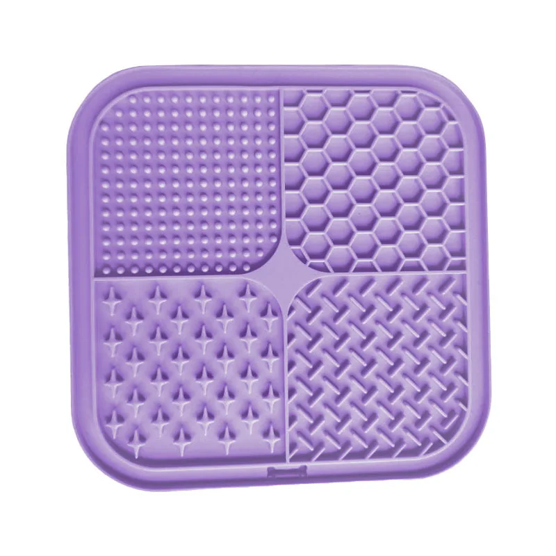 Pet Licking Mat Silicone Pet Food Suction Cup Licking Mat Slow Feeding Mat Anti-choking Slow Food Basin