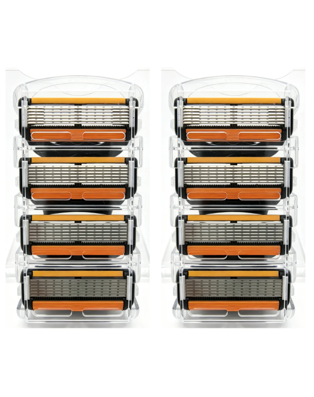 6 Layer Razor Refill Blades Orange Men Manual Shaving Replacement Heads 2 Boxes
