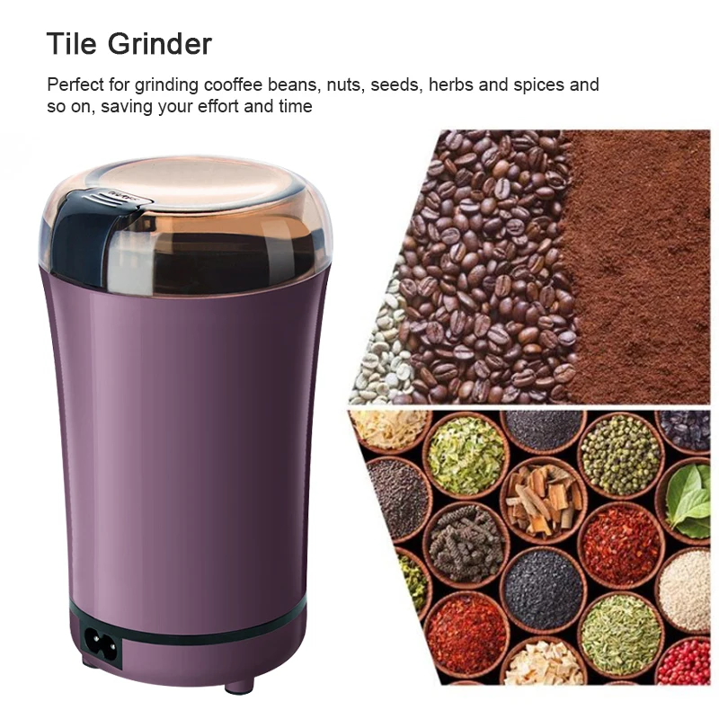 Portable Electric Coffee Bean Grinder Mill Kitchen Tool Herbs Salt Pepper Spices Nuts Grains Mini Medicine Flour Powder Crusher