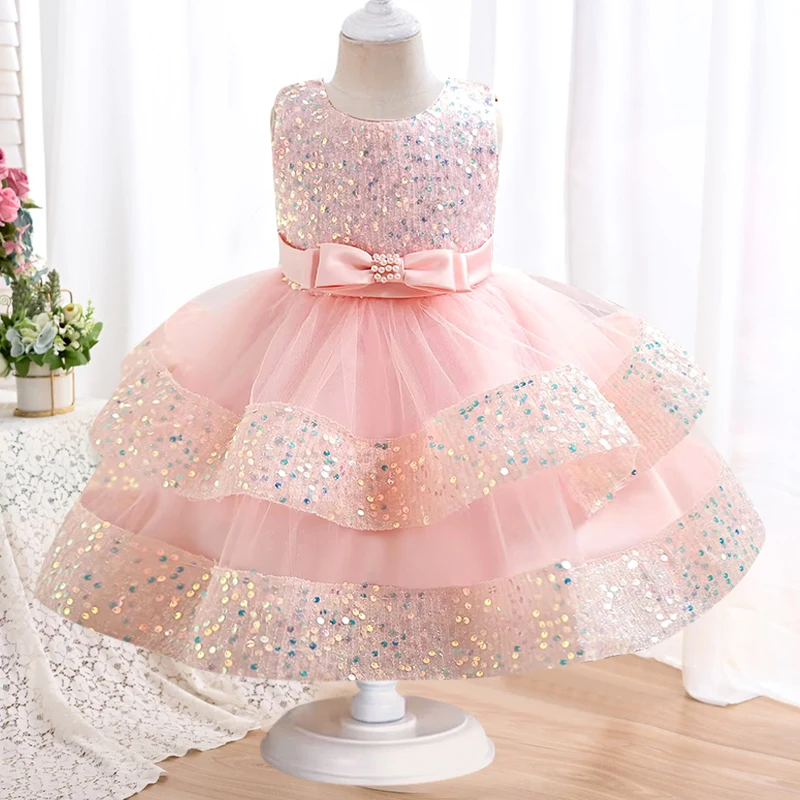 Kleinkind Mädchenkleid Neu 1-5 Jahre Süßes Mädchenkleid für Erste Kommunion Geburtstagsparty Kleid Mädchenbekleidung