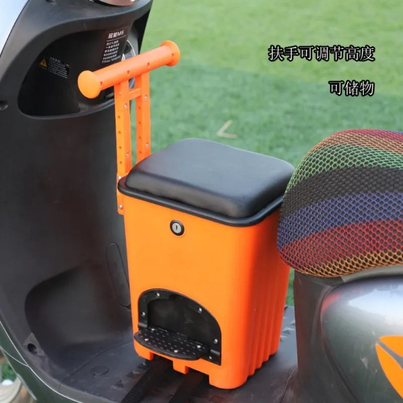 Electric Scooter Bike Adjustable Breathable Thickened Front Seat Storage Universal Child Safety Chair Toddler Seat Anti Slip