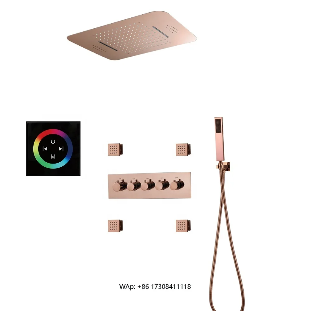 

Rain Shower Faucet Set Music Shower System LED Shower Head