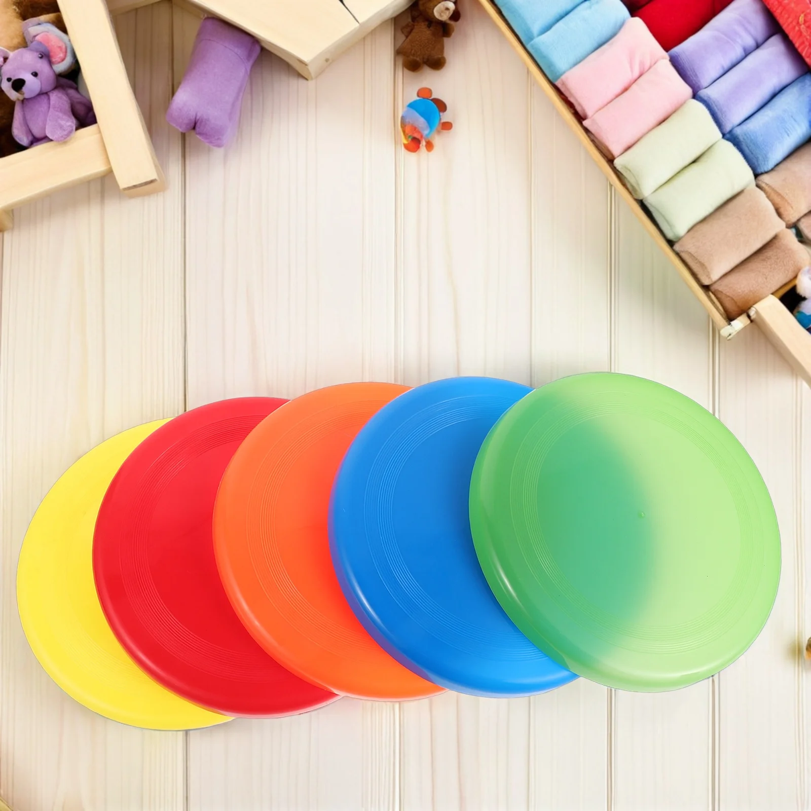 10 stücke Kinder Outdoor Fliegende Scheibe 9-Zoll Leichte Bunte Kunststoff Werfen Für Strand Pool Hinterhof Sport Spaß Handheld untertasse