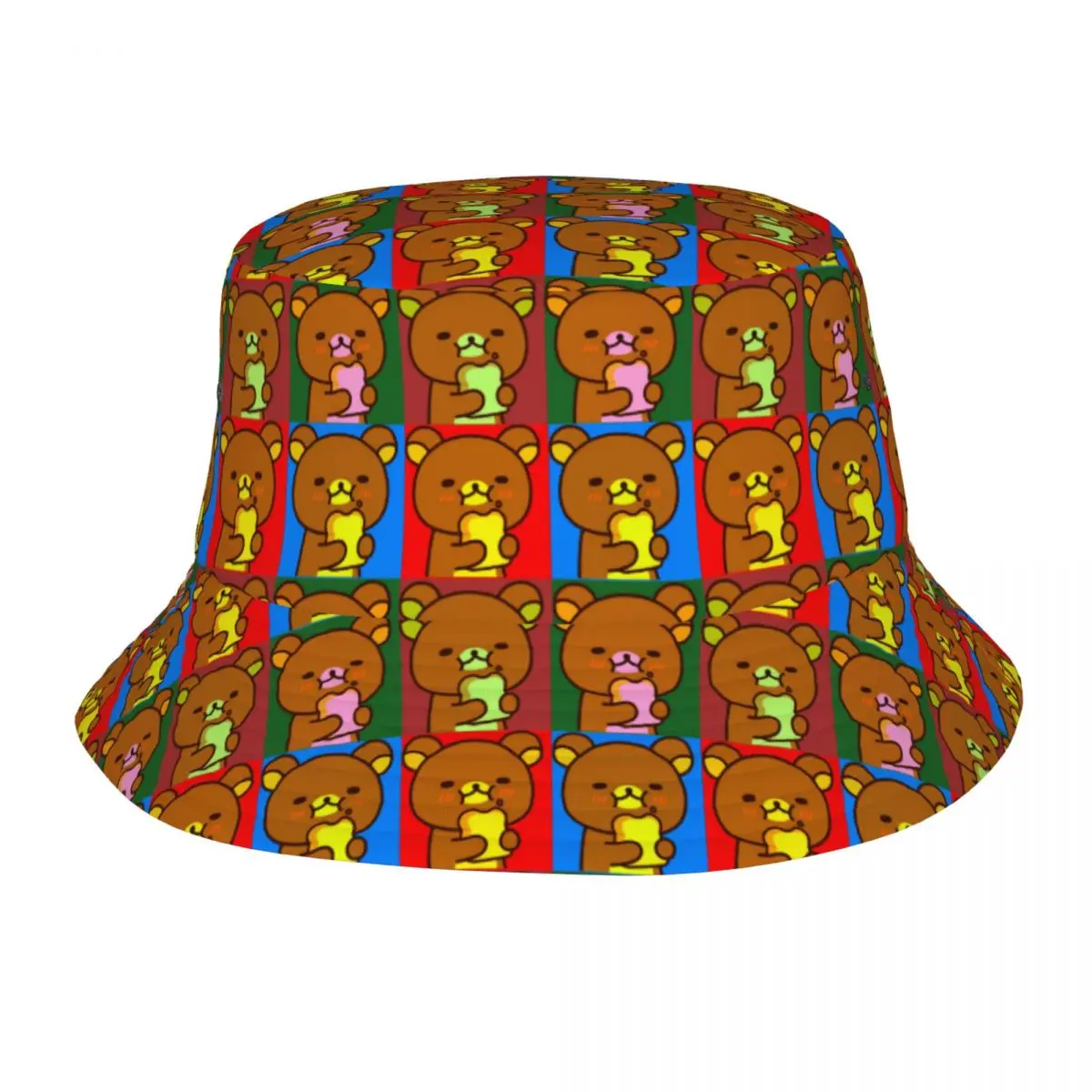 

Women Men Bucket Hats Cute Rilakkuma Kawaii Summer Beach Hatwear Lightweight Outdoor Fisherman Hat Bob Hat Gift