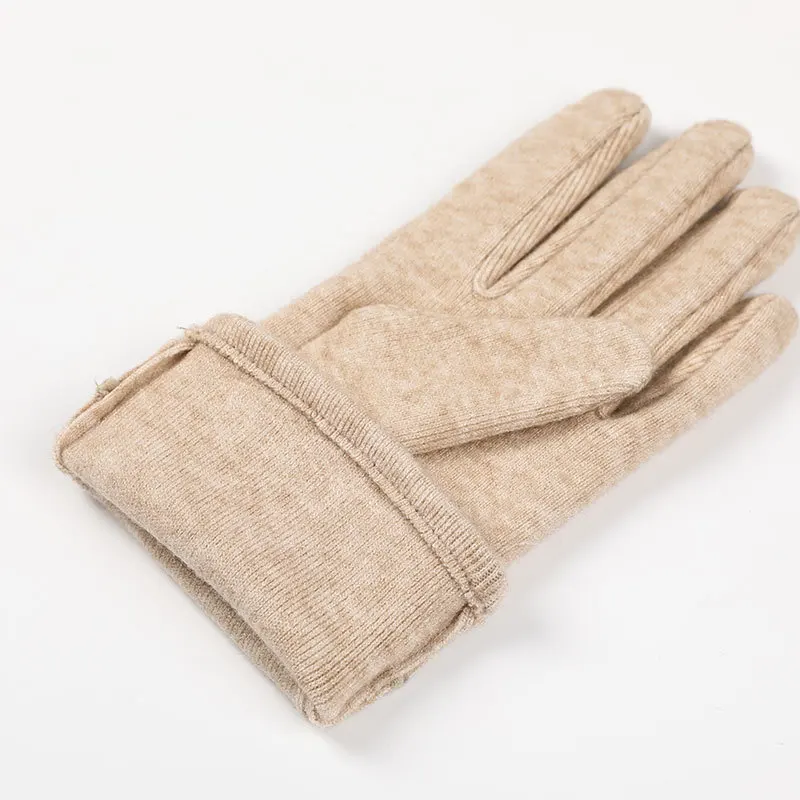 Autumn Winter Thin Fashion Elegant Pearl Wrist Solid Keep Warm Touch Screen Women Soft Gloves Drive Cycling Cold Protection