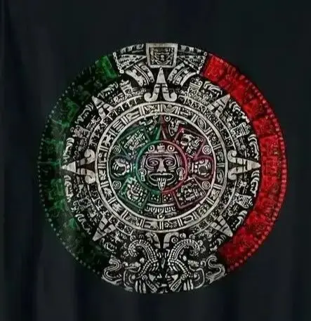 Mexican Maya Art Carving Aztec Calendar Sun Stone T-Shirt 100% Cotton O-Neck Summer Short Sleeve Casual Mens T-shirt Size S-3XL