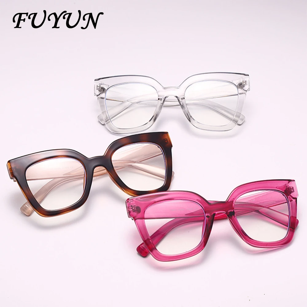 Fashionable Cat Eye Extra Large Anti Blue Light Glasses New Computer Optical Glasses Frame Trendy Retro Simple Glasses