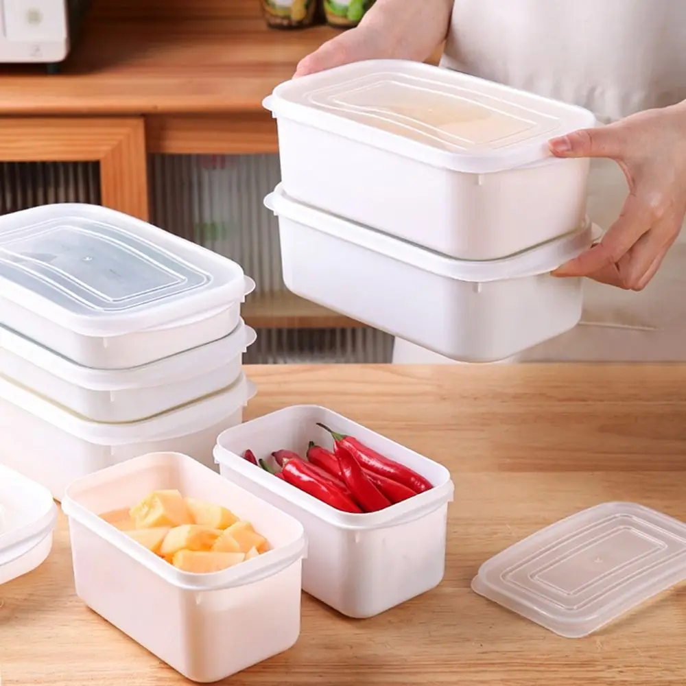 Plastic Food Storage Box Sealed Stackable Crisper Storage Box with Lid Space Saving Refrigerator Fresh-Keeping Box