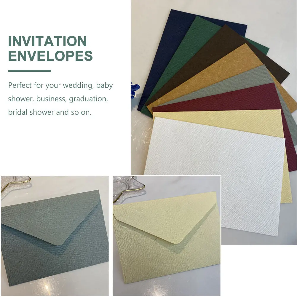 

16Pcs Vintage Invitation Envelopes Elegant Multi-Function Wedding Baby Shower Graduation Party Delicate Envelopes for 5x7 Cards
