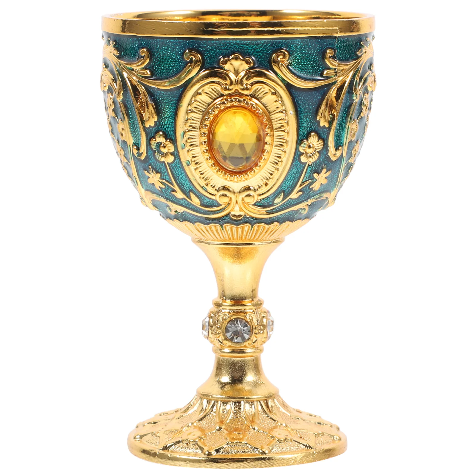 

European Glass Medieval Cups Chalice Goblet Halloween Goblets Tumbler Shot Gold Offering Glassware