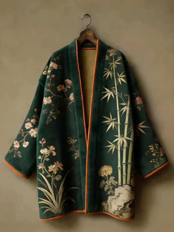 2026 Autumn Winter New Japanese Kimono Yukata Samurai For Men And Women Print Flannel Coat Harajuku Cardigan Haori Kimono