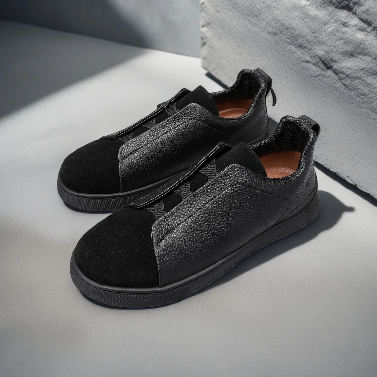 

Handmade Men's Shoes Holiday Gift Luxury Brand Casual SneakersLimegrain Suede Breathable Business Sports Slip-on Non-Slip Shoes