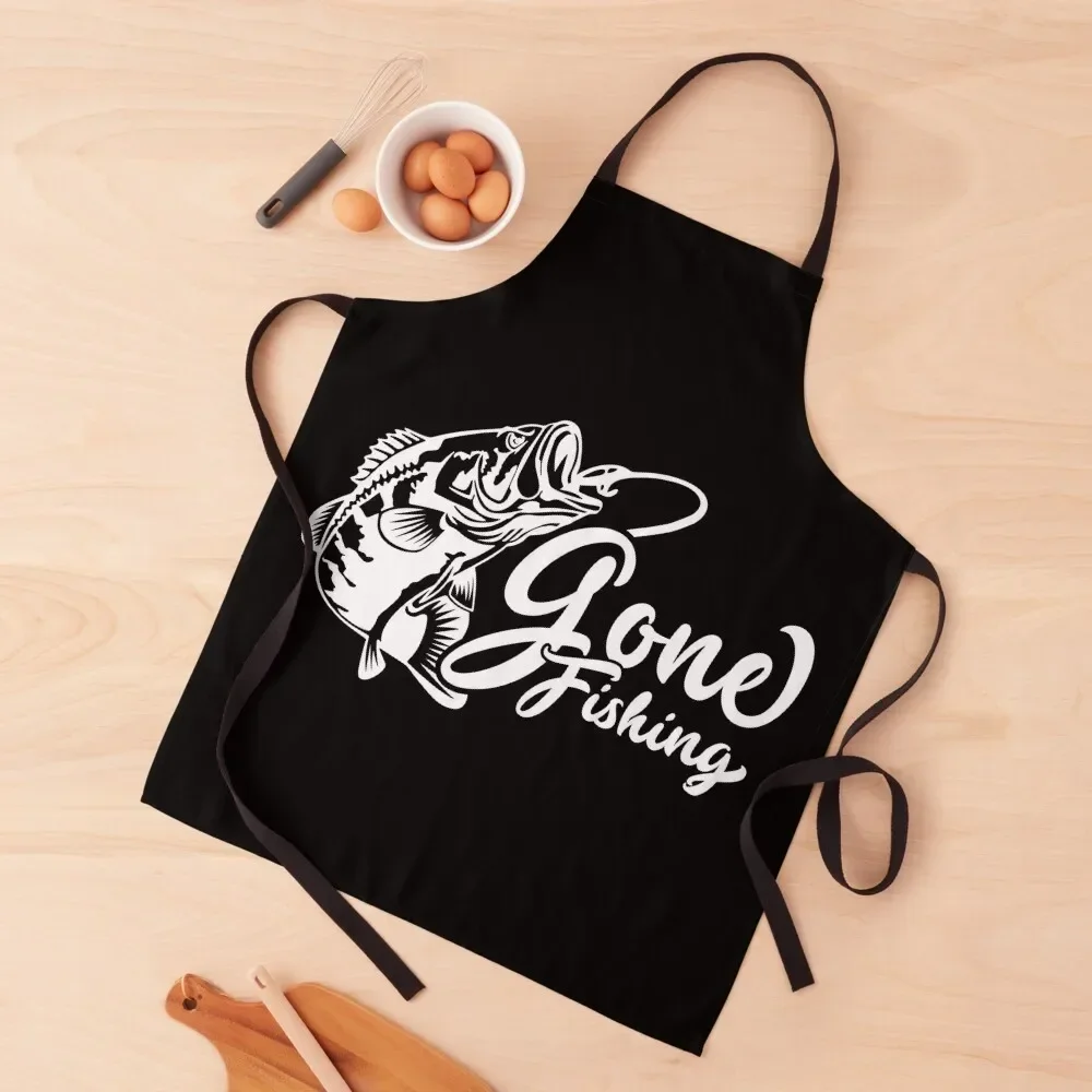 Gone Fishing Apron Chef Uniform Woman Nursing Cooking Apron