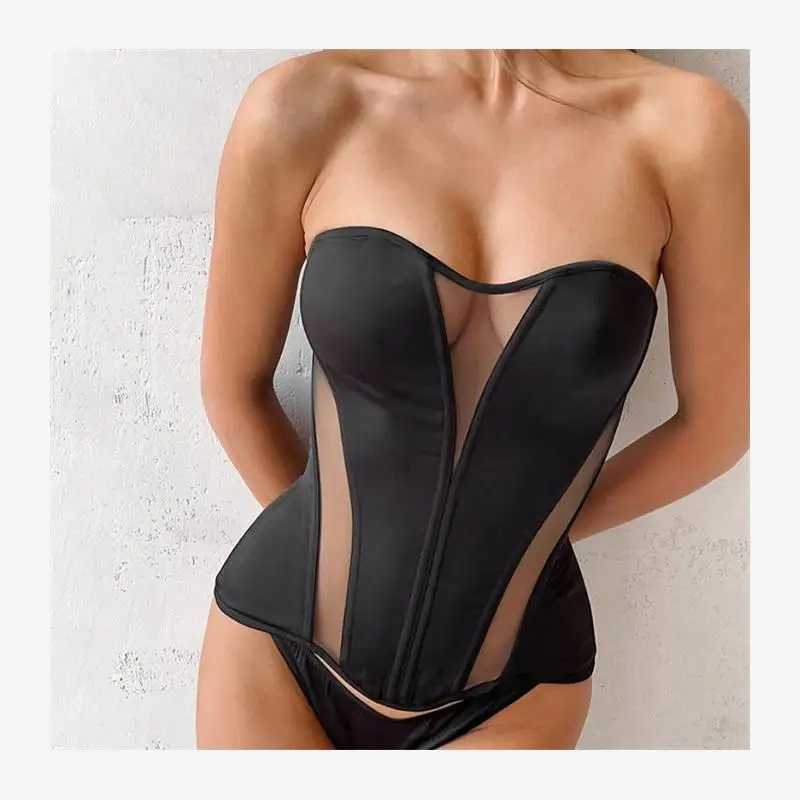 

Сексуальный корсетный топ на бретелях, женский жилет-труба с застежкой на талии, уличный жилет из тонкой ткани с вышивкой, чистый цвет, весенний сезон