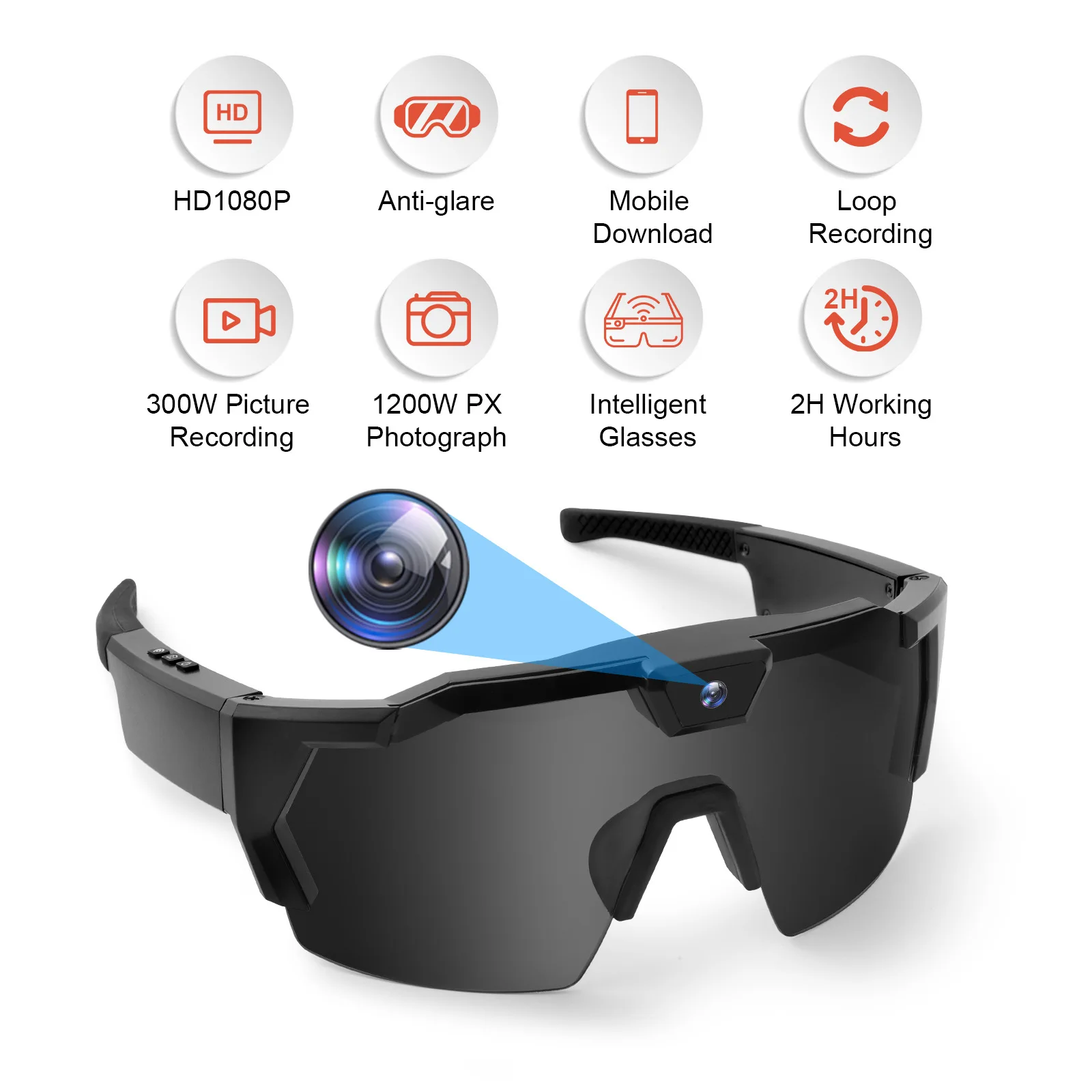 

Outdoor Cycling Smart AI Camera Glasses - 1080P Video Capture, Sun-Protective Sunglasses & Riding Goggles