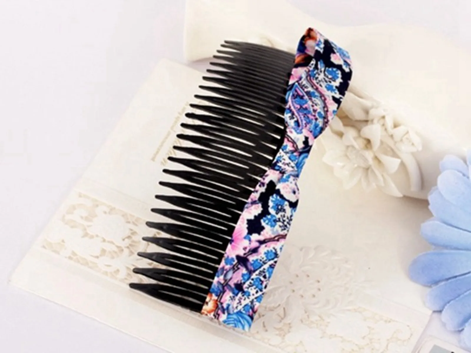 6 Black Clear Coffee  Plastic Plastic Large 24-Teeth Hair Clips Side Combs Pin Barrettes 128mm