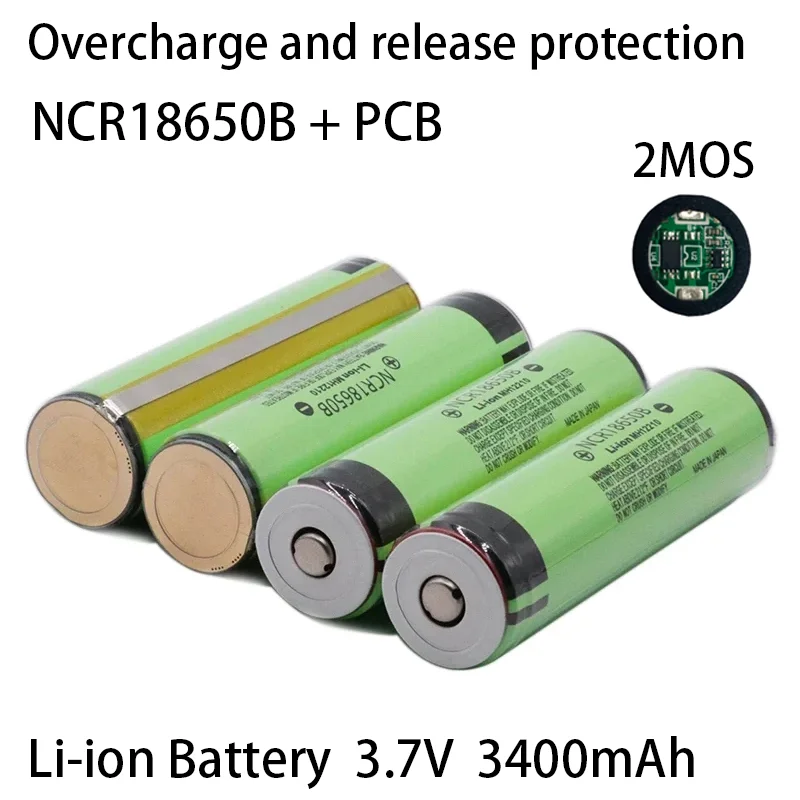 34B-PCB NCR18650B 18650 3400mAh battery 3.7V Li-ion rechargeable battery PCB Protected，suitable for UAV, aircraft model, etc