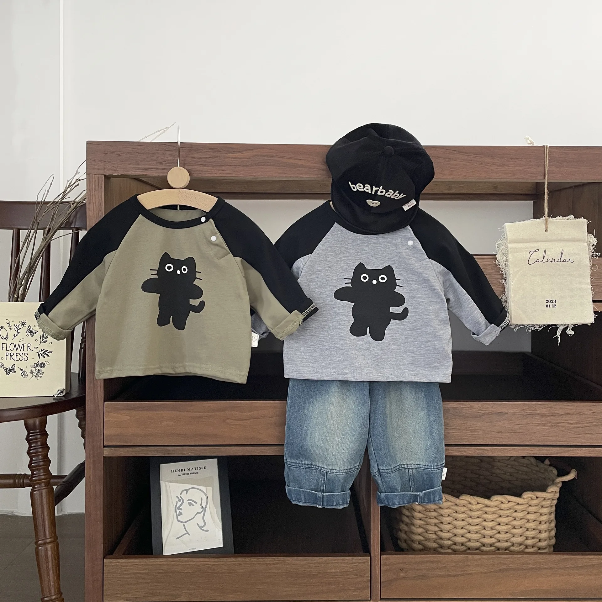 

2024 Autumn New Baby Long Sleeve Cartoon Print T Shirts Cotton Infant Boy Casual Patchwork Tee Toddler Versatile Bottoming Shirt