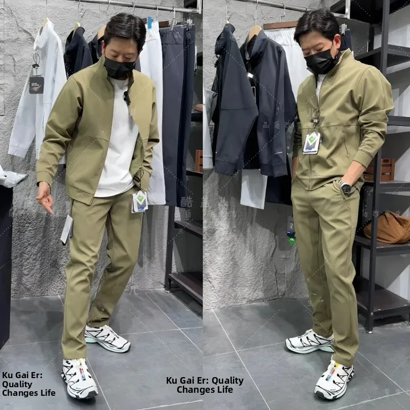 Leavo Johnson Breathable Texture Sportswear Casual Autumn Winter Set Men's Long Sleeve Sweatshirt And Long Pants Couple Outfits