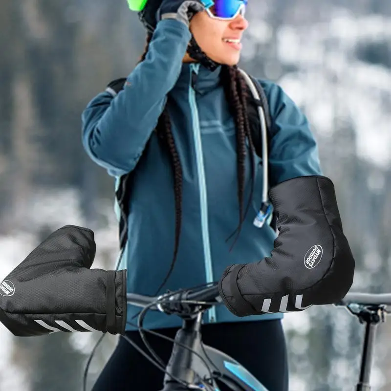 Autumn winter cycling warm gloves bicycle handles mittens waterproof reflective warm gloves Warmer Cover Cycling Accessories