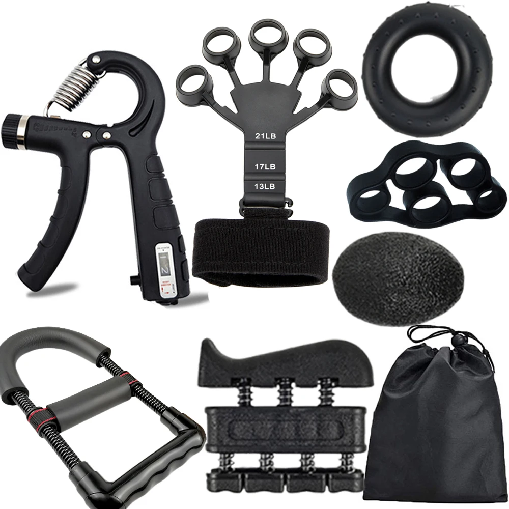 Adjustable Grip Strength Trainer Wrist Finger Exerciser Hand Grip Strengthener Muscle Building Injury Recover Expander Kit